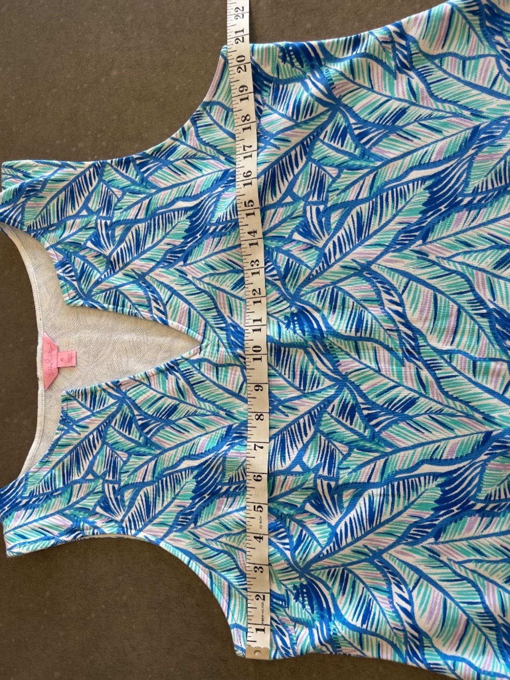 Lilly Pulitzer Harper French Terry Shift in Bennet Blue Let's Mango XL EUC - Picture 6 of 7